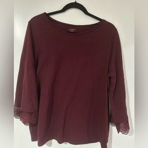 LOFT Outlet 3/4th sleeve top. Size Large
